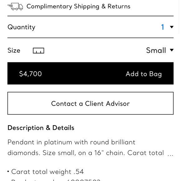 Tiffany Diamond Heart Platinum necklace - Picture 2 of 5
